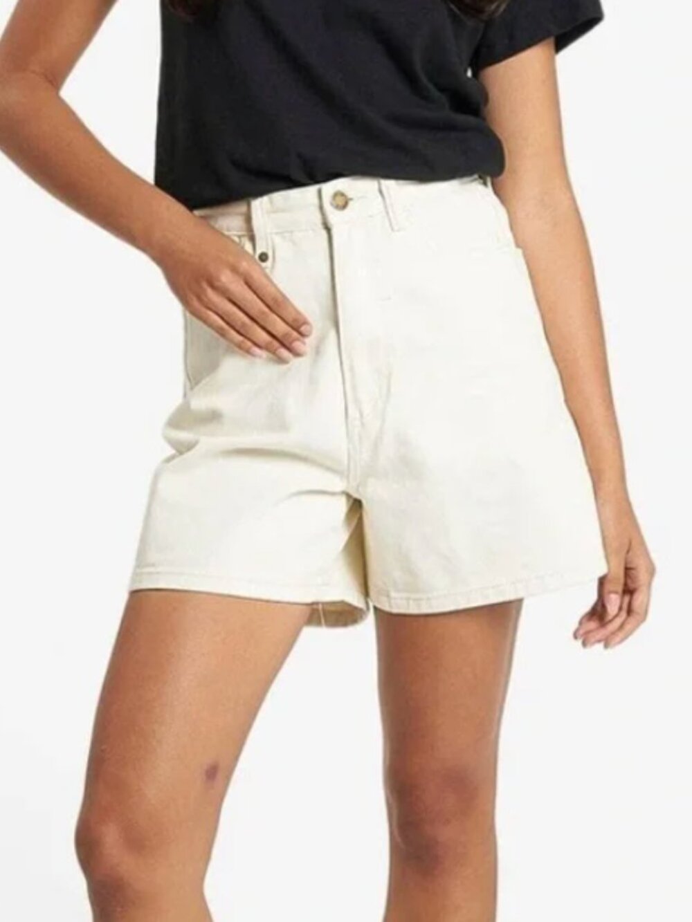NWOT Thrills Koko High-Rise Cream Cotton Shorts - 14